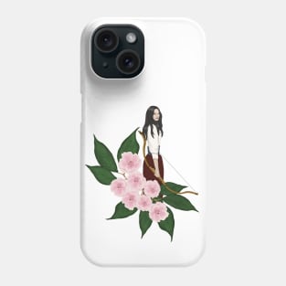 Archer girl and cherry blossoms Phone Case