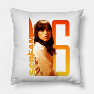 Scream VI  (Scream 6)  scary horror movie graphic design by ironpalette Pillow