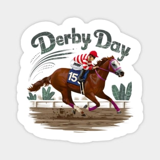 Funny Horse Racing Derby day 2024 Vintage Derby Party Magnet