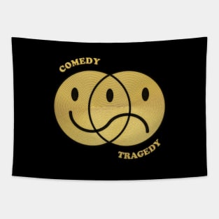 Theatrical Mask Comedy and Tragedy - Embroidery Design Tapestry