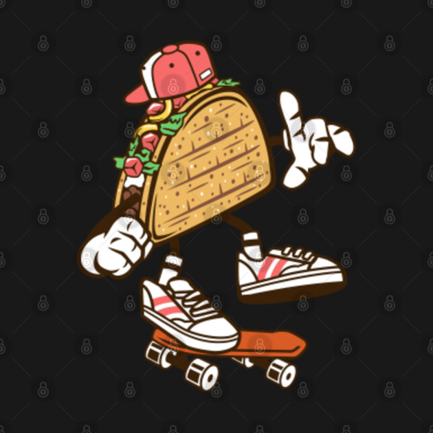 Disover Skateboarding Taco - Cartoon - T-Shirt