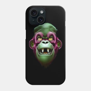 Evil Monkey Face Green & Pink Phone Case