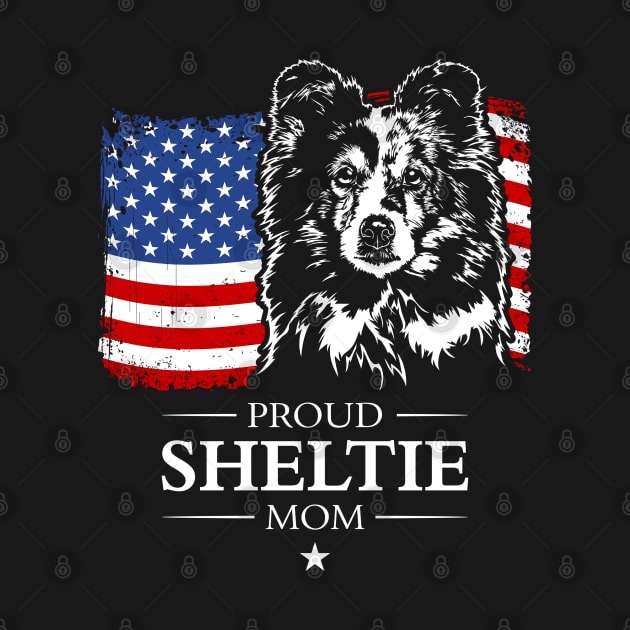 Proud Sheltie Mom American Flag patriotic gift dog by wilsigns