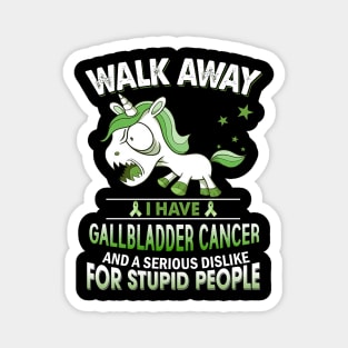 funny gallbladder cancer grumpy unicorn warrior Magnet