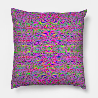 Pink Curves and Currents Silhouette Art Pillow