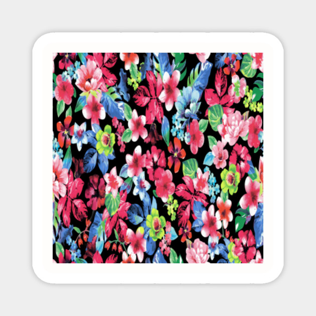 Bright Colorful Flower Painted Floral Seamless Pattern Cute Magnet Teepublic