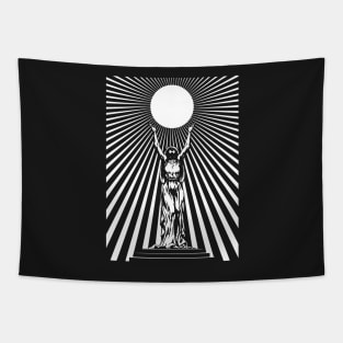 Sun God Illustration (white print) Tapestry