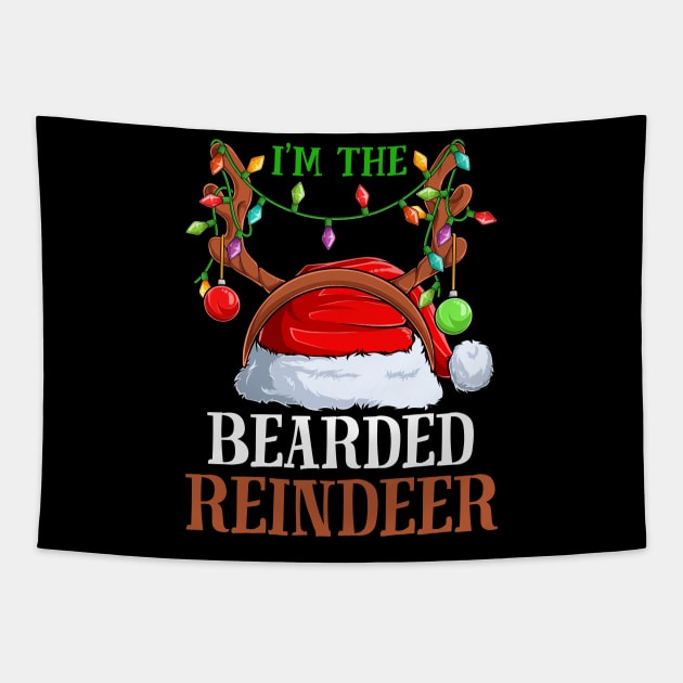 Im The Bearded Reindeer Christmas Funny Pajamas Funny Christmas Gift Tapestry by intelus