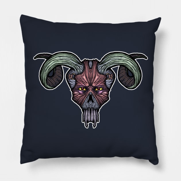 Demon Skull Pillow by danfeldmeier