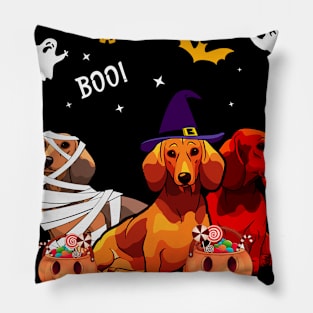 Trick Or Treat Dachshund Dog Halloween Gift Pillow