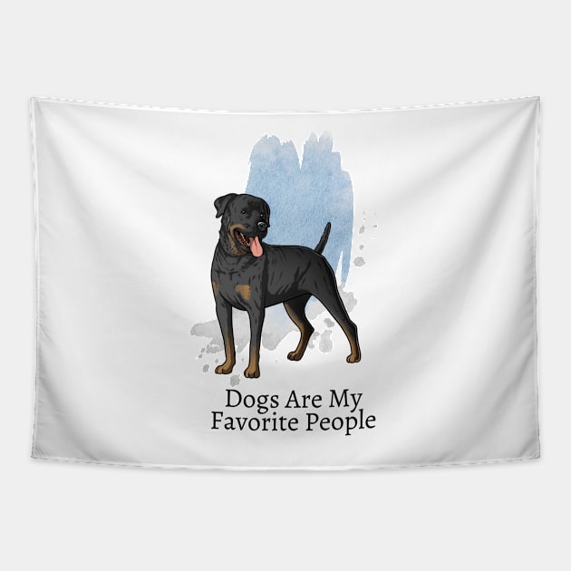 Dogs Are My Favorite People Tapestry by Prilidiarts