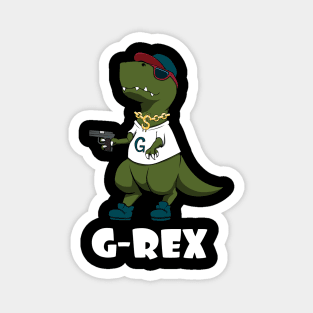 Funny TRex Gangster GRex Hiphop Dinosaur Magnet