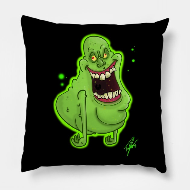 Slimer Pillow by Tuckerjoneson13