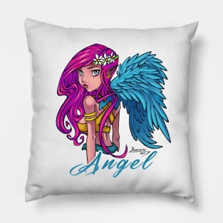 Cute Angel with Flowers Pillow