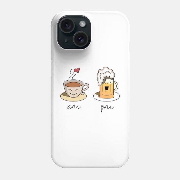 In the morning I love coffee and in the evening I love beer Phone Case by DaveLeonardo