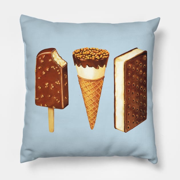 Ice Cream Novelties Pillow by KellyGilleran