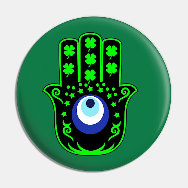 St Patricks day Hand of hamsa Pin by livania