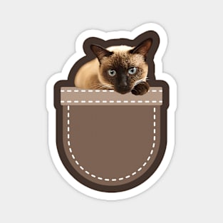 Cat in Pocket (Tonkinese Cat) Magnet