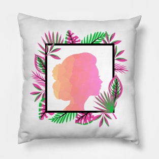 PRETTY Woman Pink Beauty Portrait Pillow