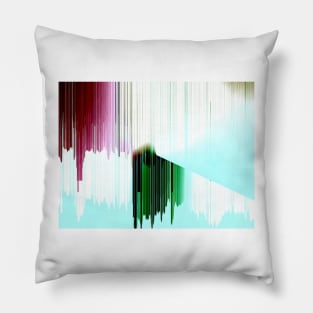 Flowing pixels in sky blue, magenta and green Pillow