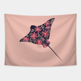 Floral Stingray - Muted Colors Tapestry