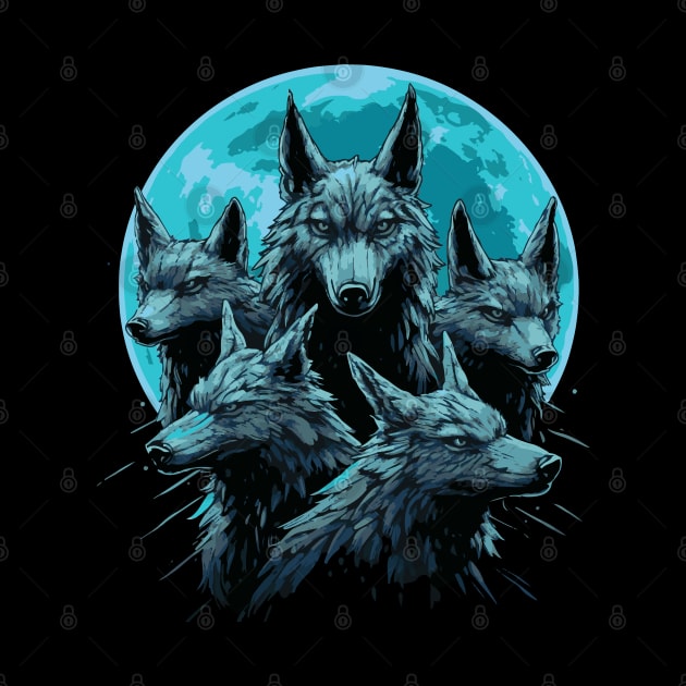 Wolf Pack Moon. Five Wolves Moon by tatadonets