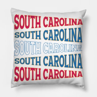 TEXT ART USA SOUTH CAROLINA Pillow