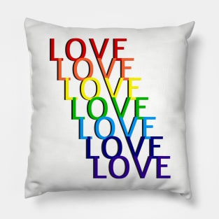 Love LGBTQ Rainbow Statement Gay Pride Pillow