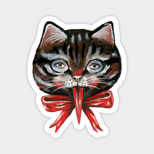 Cute black cat Krampus face Magnet by KayleighRadcliffe