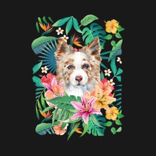 Tropical Red Merle Border Collie 4 T-Shirt