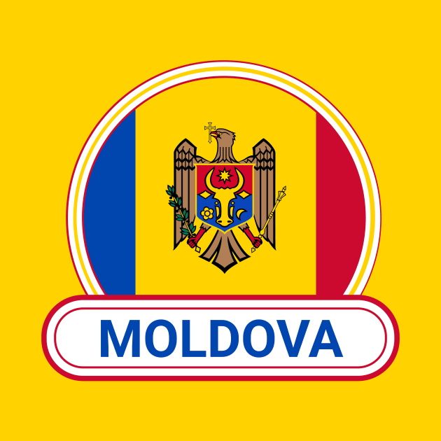 Moldova Country Badge - Moldova Flag by Yesteeyear