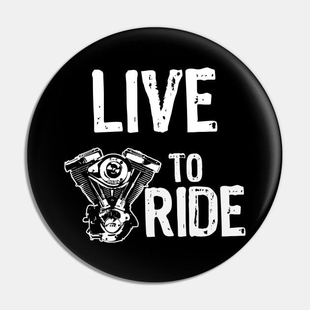 Live to Ride Biker Pin by Scar