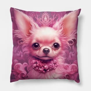 Abstract White Chihuahua Pillow