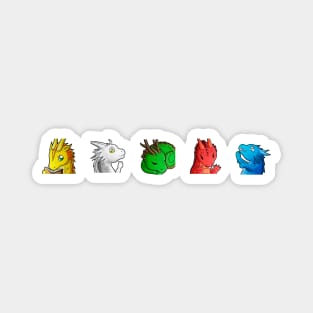 5 Kawaii Dragon Emotes Magnet