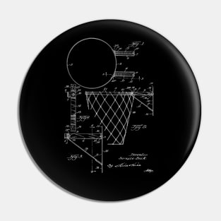 Basketball Goal and Bracket Vintage Patent Drawing Pin