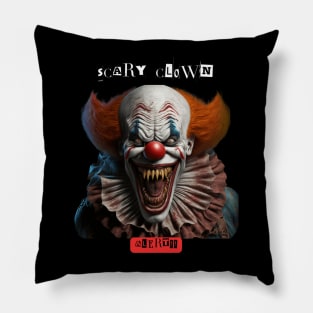 Scary Clown Alert t-shirts, clown t-shirts, t-shirts with clowns, unisex t-shirts, horror apparel, unique design, edgy fashion, clowns Pillow