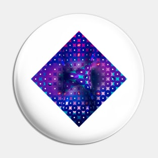 Avantgarde psychedelic rhombus in blue Pin