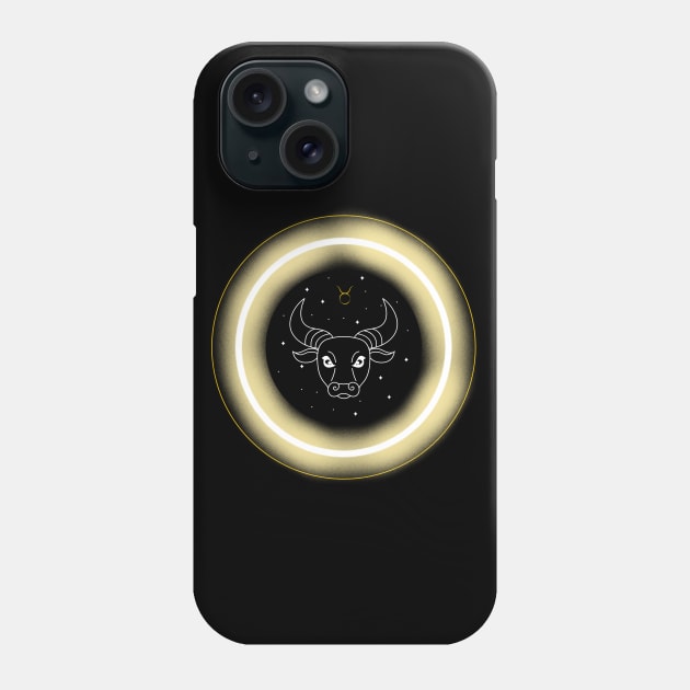 Neon Light Effect Taurus Phone Case by MysticZodiac