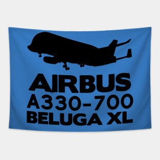 Airbus A330-700 Beluga XL Silhouette Print (Black) Tapestry