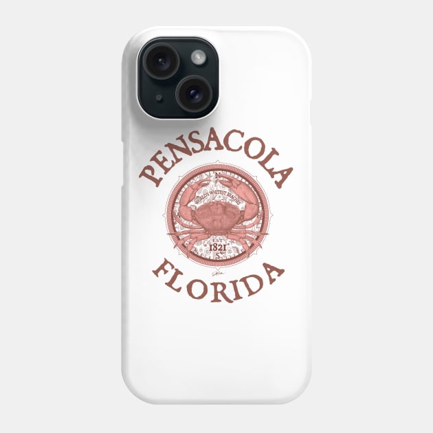 Pensacola, Florida, with Stone Crab on Wind Rose Phone Case by jcombs