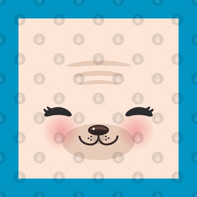Kawaii funny muzzle with pink cheeks by EkaterinaP