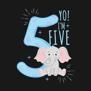 5. Geburtstag Elefant T-Shirt