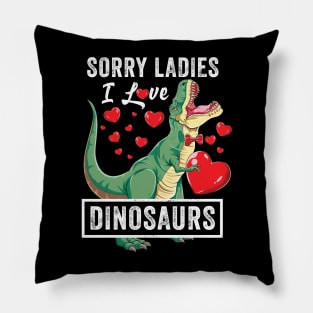 Sorry Ladies I Love Dinosaurs Valentine Trex Pillow