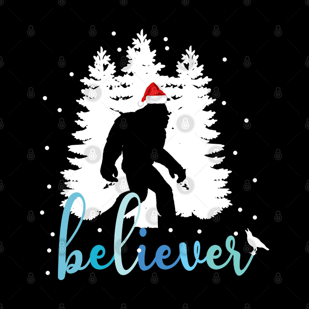 Believer Bigfoot Santa Claus Bigfoot Sasquatch Christmas Gift by NIKA13