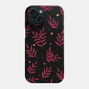 Magical branches - burgundy and black Phone Case