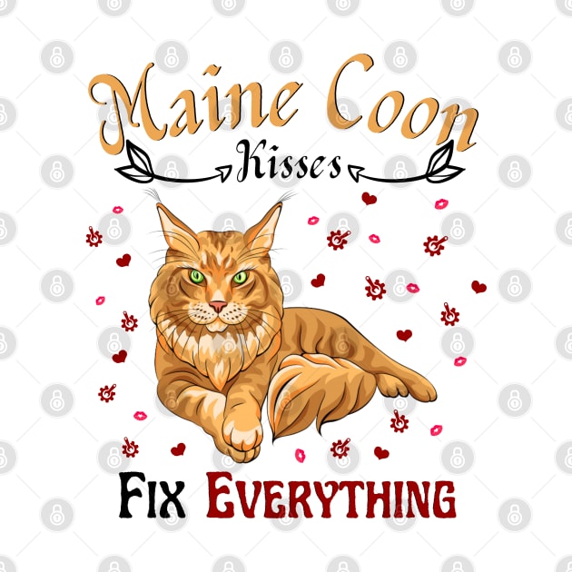 Maine Coon Kisses Fix Everything, Cute Maine Coon Cat Lover by JustBeSatisfied