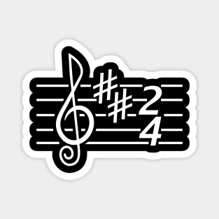 Notes music. Treble clef (white print) Magnet