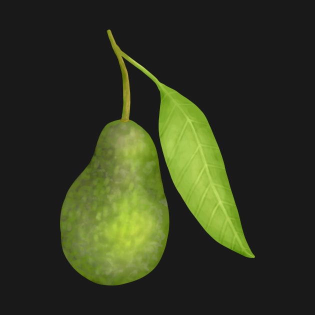 Painted avocado with a leaf by Amalus-files