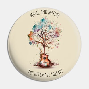 Acoustic Guitar Tree of Life |Gift for Guitar Player | Nature Guitarist | Motivational quotes Pin