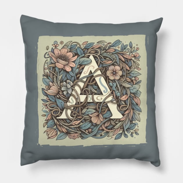 Initial "A" letter Pillow by Ken Savana